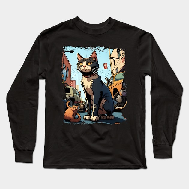 Support Your Local Street Cats Animal Pet Love Long Sleeve T-Shirt by Wesley Mcanderson Jones